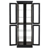 Elegant Lighted Glass Curio Display Cabinet Wooden Frame Storage for Living Room, Kitchen & Pantry W1758P297547