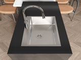 Stainless Steel Kitchen Sink, 30x19 Single Bowl, Overmount Handmade Sink in Brushed Nickel, with 59818375