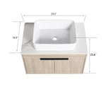 ZUN 30 " Modern Design Float Bathroom Vanity With Ceramic Basin Set, Wall Mounted White Oak Vanity With 56636831