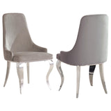 Grey and Chrome Upholstered Back Dining Chairs B062P145616