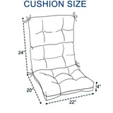 2 Pcs Set High Back Patio Chair Cushions, Tufted Rocking Chair Cushions, Adirondack Cushions for W419P287335