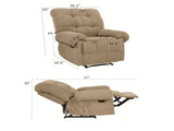 Camel Recliner Chair, Overstuffed Armchair, Manual Recliner, Living Room Seating, Reading Chair, 82005344