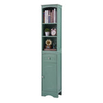 ZUN Tall Bathroom Cabinet, Freestanding Storage Cabinet with Drawer, MDF Board, Adjustable Shelf, Green WF289423AAC