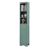 ZUN Tall Bathroom Cabinet, Freestanding Storage Cabinet with Drawer, MDF Board, Adjustable Shelf, Green 97014732