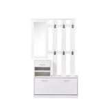 ZUN Combination Model Gate Cabinet with Shoe cabinet+Hang shelf+ Mirror W2139134913