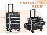 2-in-1 cosmetic case with LED three-color changing light, dual USB ports, dual-wire, slide-out front 02763179