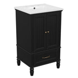 20" Bathroom Vanity with Sink, Bathroom Cabinet with Two Doors, Magnetic Door Stopper and Adiustable N725P195132B