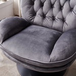 ZUN Swivel Leisure chair lounge chair velvet GREY color with ottoman W1805103943