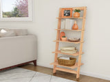 Ladder Bookshelf, 50-Inch Wooden Bookcase, Oak Finish 57601597