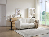 Sherpa Cloud Couch, 87.4" Upholstered 3-Seater Loveseat Sofa, Modern Boucle Couch with 2 W3226P371354