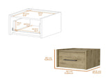 Elfrida Wall-Mounted Nightstand, Sleek Single-Drawer Design with Spacious Top Shelf B128P148913