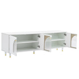ON-TREND Contemporary TV Stand Adjustable Shelves for TVs Up to 78'', Stylish Media Console WF325998AAK