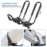 ZUN 1 Pair Universal J-Bar Kayak Carrier 220LBS Load Heavy Duty Canoe Car Top Mount Carrier Roof Rack 04888487