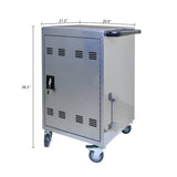Mobile Charging Cart and Cabinet for Tablets Laptops 35-Device -Silver W1102P207222