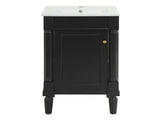 18" French Style Bathroom Cabinet with Storage, Small Space Solution with Ceramic Sink, Adjustable N710P415332B