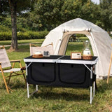 Outdoor Folding Camping Table with Storage Compartment, 4ft Portable Pinic Table with 3 Adjustable 31659243