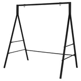 168*106*180cm Flat Top Square Tube 200kg Iron Swing Frame Black 95536765
