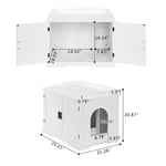 ZUN FCH Cat Litter Box House Hidden Cabinet Extra Large Enclosure Furniture White 41330453