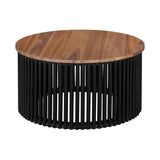 ACACIA SOLID WOOD COFFEE TABLE,NATURAL & BLACK COLOR N770P269893N