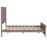 ZUN Farmhouse Wooden Platform Full Size Bed with Panel Design Headboard and Footboard for Teenager, Ash WF530026AAD