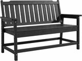 HDPE Outdoor Bench, Weather-Resistant Patio & Porch Bench With Aluminum-Reinforced Frame, 560 Lbs 01185495