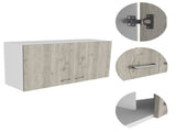 White and Light Grey 2-Door 2-Compartment Wall Cabinet B06280398