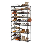 ZUN FCH double row 10 layers non-woven shoe rack iron pipe + PP pad + plastic 85.7*29.8*158cm black 17125702