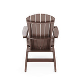 Brown Adirondack Chair Sturdy HDPE Poly Lumber for Poolside, Patio, and Garden Relaxation B195P198769