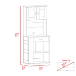 ZUN Pantry Cabinet 67" H, Two Doors, One Drawer, Two Storage Shelves, Two Internal Shelves, Three B097120774