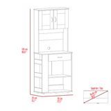 ZUN Pantry Cabinet 67" H, Two Doors, One Drawer, Two Storage Shelves, Two Internal Shelves, Three B097120774