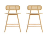 Bari Indoor Wood Barstool, Natural Finished, Set of 2 N775P264463N