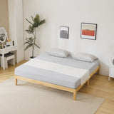 Basic bed frame painted pine wood original color King 202*192*30.5cm wooden bed single bed 18748847