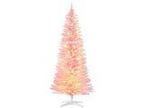 HOMCOM 7' Tall Pre-Lit Slim Noble Fir Artificial Christmas Tree with 200 Warm White LED Lights and W2225137771