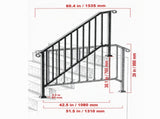 5-Step Stair Handrail Kit, Transitional Black Retro Arch Design with Installation Hardware, for 86165355