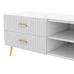 ZUN Modern TV Stand with 5 Champagne legs - Durable, stylish, spacious, versatile storage TVS up to 77" 86515494