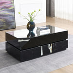 ZUN ACME Drisana Coffee Table, Black Mirrored Finish LV03865