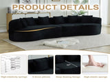 Curved Sectional Sofa, 111.5-inch Oversized Modern Bone-Free Cloud Sofa with 6 Pillows Luxury W3505P456572