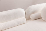 Luxury Modern Sofa Couch for Living Room, White Boucle Upholstered Cloud Couch for Apartment Home W2664P233000