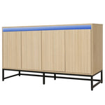 ZUN Carved 4 Door Sideboard with LED, Buffet Cabinet Storage Cabinet Modern Coffee Bar Cabinet With W688P194060