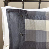 7 Piece Herringbone Comforter Set Grey Cal King B03597010