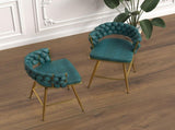 26" Bar Chair Suede Woven Bar Stool Set of 2,Golden legs Barstools No Adjustable Kitchen Island W2189132047