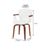 Mid-Century Modern Bentwood Swivel Dining Chairs Heat-Pressed PU Leather Accent Chairs N842P290039K