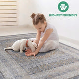 LOOM & LUXE Collection 5X7 Blue/Ivory /Medallion Non-Shedding Living Room Bedroom Dining Home Office B335P289572