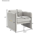 Arm Chair with waved arms, Metal decoration on both side arms, Accent chair for Primary Living W2671P202961