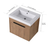 ZUN 24 Inch Bathroom Vanity With Top,Resin Basin,Soft Closing Doors W99990331