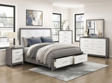 Two Drawers Nightstand Ivory and Gray Finish Bedroom Furniture 1pc B011P290769