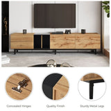 Modern TV Stand for 80'' TV with 3 Doors, Media Console Table, Entertainment Center with Large WF302939AAP