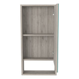 Medicine Single Door Cabinet 35" H, Two Interior Shelves, One External Shelf, Light Gray B097133127