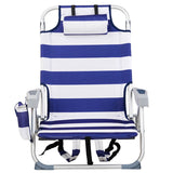63*65*82cm Short Oxford Cloth Silver White Aluminum Tube Bearing 100kg Beach Chair Blue Stripes 50527506