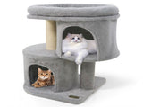 26" Compact Cat Tree with 2 Condos & Sisal Scratching Posts, Anti-Tip Cat Tower for Small Spaces 29418912
